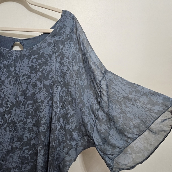 Baci L* Silk blend Beautiful Batwing tunic lined Blouse Top - Picture 6 of 7